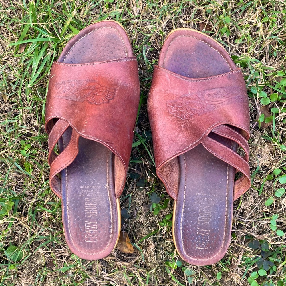 Leather Slide Sandals